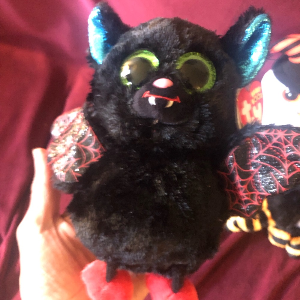 Ty Halloween plush beanies new with tags; spider, bat, ghost - Picture 8 of 8